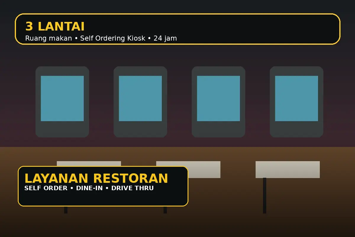 Visual area pemesanan dan tempat duduk McDonald's S. Parman Samarinda